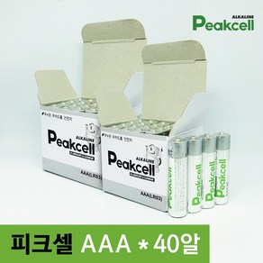 피크셀 AAA 알카라인 건전지, 20개입, 2개