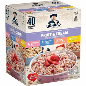 Quake Instant Oatmeal Fuit And Ceam Flavos퀘이커 인스턴트 오트밀 과일 크림맛 1.2kg, 1개