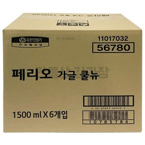 56780 페리오 가글 쿨뉴 1500ml X 6개입 타르 색소 무첨가, 1.5L, 6개