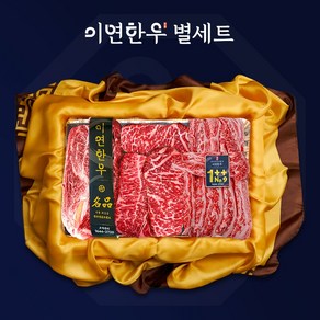 이연한우 1++ 투뿔 구이용 한우선물세트 별세트(등심+채끝+갈비살), 1개, 1kg