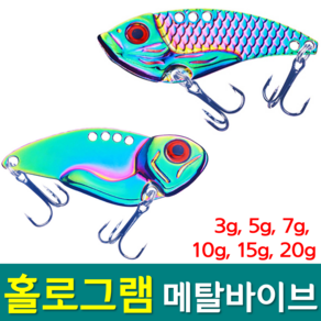 YF 예피싱 홀로그램 메탈바이브 3g 5g 7g 10g 15g 20g 바이브레이션 VIB 루어메탈 하드베이트 루어 배스 낚시, YF-비늘 홀로그램