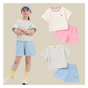 국내정품 빈폴 키즈 BEANPOLE KIDS 25SS 여아 와플 반팔 티셔츠 반바지 상하세트 510669