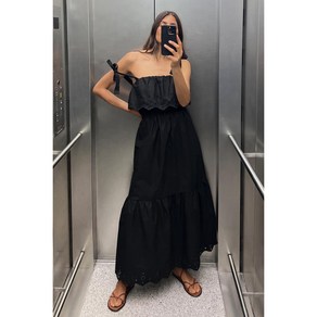 ZARA 자라 펀칭 자수 미디 원피스 3564/151 3564151