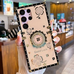 에르모사 갤럭시 S25 케이스 울트라 플러스 GALAXY PHONE CASE 네잎 클로버 링 휴대폰 케이스