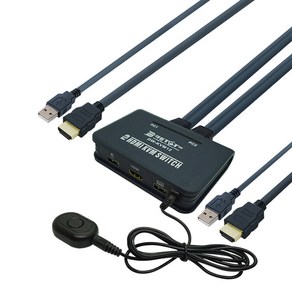 대원TMT HDMI USB 1:2 KVM 스위치 케이블일체형 DW-KVM12, 1개