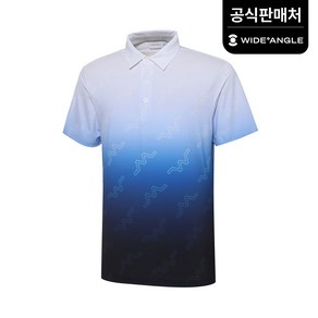 [와이드앵글 공식] [골프] 남성 CO 컬러 그라데이션 패턴 티셔츠 M WMM23222B8