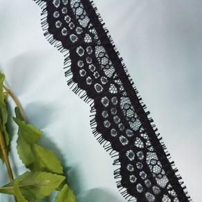 dklace 수술레이스모음 / 레이스 50708 (폭 5cm 1cut(260cm) 기준), 블랙, 1개