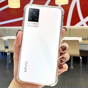 투명 휴대폰 소프트 케이스 충격 방지 스크래치 커버 쉘 보호대, A.공간, 1개, 2.Fo Vivo V21 5G