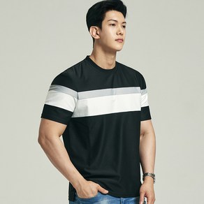 업클라스 남성용 2단 배색 반 팔 티셔츠 b093hf