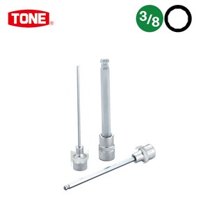 TONE 토네 3/8인치 롱 볼 육각 비트 소켓 125mm 육각비트소켓 5mm 3BH-05L, 1개