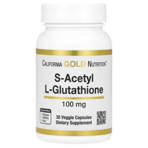 Califonia Gold Nutition 캘리포니아 골드 뉴트리션 SAcetyl LGlutathione 100 mg 30 Veggie Capsules, 30정, 1개