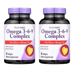 Natol 나트롤 오메가 3-6-9 콤플렉스 Omega3 Complex Flax Boage 보라지 90캡슐 2병, 2개, 90정