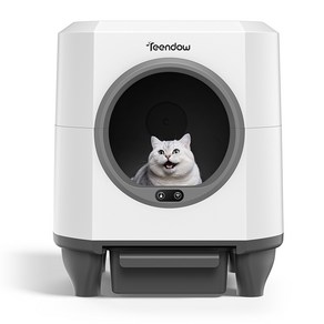 [2025년형] Teendow 스마트 자동 고양이 화장실 CLB05 다중 안전장치 WIFI 연동 전자동 고양이 화장실, 1개, 화이트