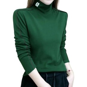 JoYouth 가을 새 여자 골프 의류 캐주얼 탑 여자 하이 엔드 긴팔 티셔츠 여자 하프 터틀넥 기모 느슨한 올매치 패션 따뜻한 여자 골프베이스 셔츠