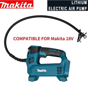 Makita 18V 고압 무밧줄 충전 펌프 벨트 디지털 디스플레이 휴대용 자동차 배터리 전기 공기 펌프 공기압 도구 전기 공기 펌프 무밧줄 충전기 벨트 LED 램프 타이어 충전 배, 2)No Battey - EU