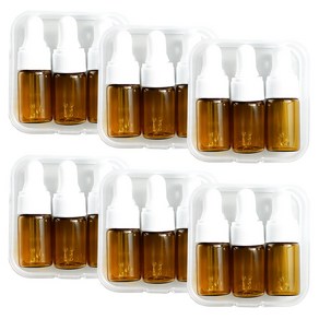 미니 스포이드 유리공병 2ml 3ml 6케이스 세트 에센셜 오일, 1개, 화이트 6케이스