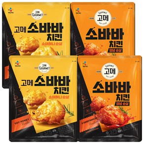 소바바치킨 양념 순살 2 + 오리지날 순살 2, 375g, 1개