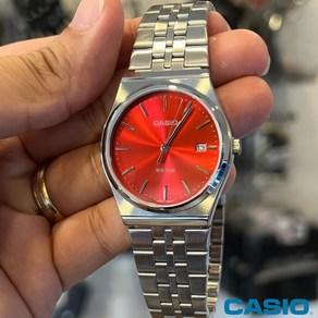 [정품]국내 당일발송 CASIO 카시오시계 MTP-B145D-4A2 아날로그 남여공용 레드다이얼 메탈시계