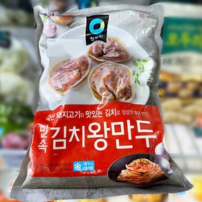 [1+1] 냉동 청정원 민속 김치왕만두 770g 코스트코 트레이더스 비상식량, 2개