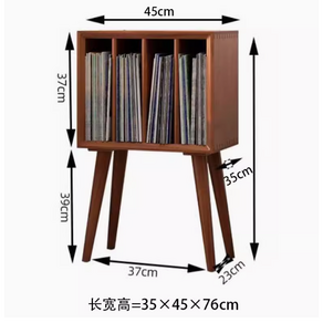 턴테이블 수납장 원목 레코드판 레코드 꽂이 거실 레트로 진열장, 호두 캐비닛 35x45x76은 설치가 필요 없습니다.