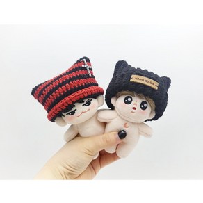 (10cm 인형 뜨개옷) 고양이 모자, 빈티지고양이모자, 1개