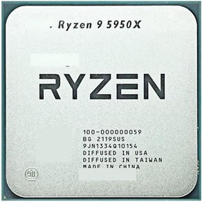 CPU 프로세서 R 9 5950X 3.4GHz 16 코어 32 스레드 7NM L3=64M 100-000000059 데스크톱 게이밍 소켓 AM4 지원, CPU 프로세서 R 9 5950X 3.4GHz 16 코