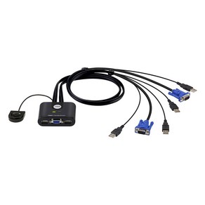 ATEN 에이텐 CS-22U 2포트 USB 케이블 KVM 스위치, 1