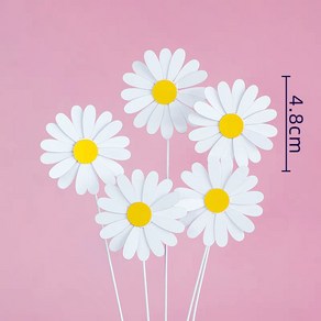 (5개)데이지 토퍼 플라워 케이크 데이지 데코픽, 핑크데이지(소)