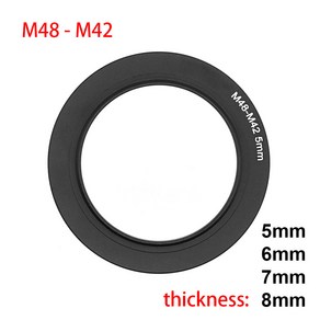 M48 M42 망원경 어댑터 링 암 수 두께 48x0.75mm -M42 42x0.75mm 5mm 6mm 7mm 8mm, 7mm thickness, 1개