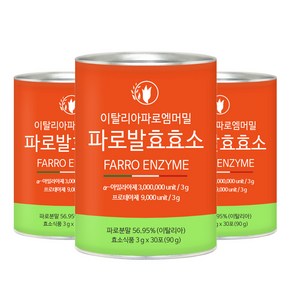 푸른들판 이탈리아 파로 발효 곡물 효소 분말 스틱 고대곡물 엠머밀 fao 가루 파우더 이탈리아산 파로밀, 3개, 90g