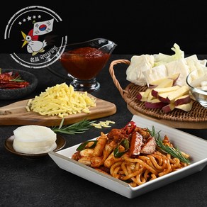 두루푸드 국민닭갈비 춘천닭갈비 택배 홈파티 캠핑요리 올인원세트, 전통맛세트(1kg+야채+쌈무+사리+떡+양념), 1세트, 1kg