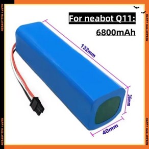 호환 충전식 리튬 이온 배터리 Neabot Q11 로봇 진공 청소기 교체 액세서리 14 4V 12800mAh, 6800mAh, 1개, 1개입