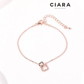 CIARA 14K Riomaggiore 클로버 샤인크로스 팔찌 (GoldPlated)