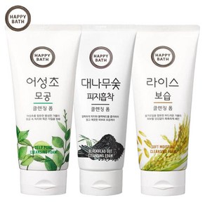 [무료배송]1+1해피바스 어성초모공/라이스보습/대나무숯피지흡착 클렌징폼200ml