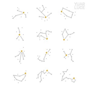 유아루체 조디악 별자리 (황도12궁) - 큐빅 핫픽스 모티브