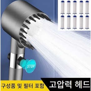 플라쥬 수압상승 샤워기헤드 두피 마사지 필터샤워기, 10개, 전용필터