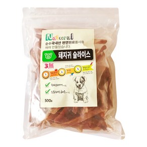 내츄럴 천연수제 돼지귀슬라이스 500g 중대형 강아지개껌, 1개