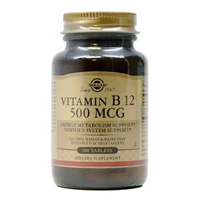 솔가 타블렛 비타민 B12 500mcg, 100정, 1개