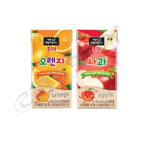 미닛메이드 조이오렌지+사과 195ml x 32팩 반반 과실음료 커피 콜라 탄산수, 32개