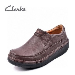 Clarks 남성 신발 봄과 가을 새로운 두꺼운 바닥 공기 쿠션 충격 흡수 슬립 온 첫 번째 레이어 Cowhide 편안한 캐주얼 가죽 신발