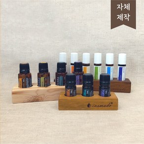 1단 원목 에센셜 오일 스탠드 진열대 거치대 선반 오일랙 모음, 마호가니, 10ml 롤온, 1단 6구