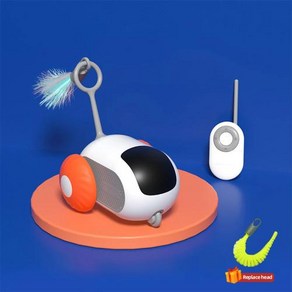 고양이 자동 장난감 레이져 줄고양이 줄 스마트 대화 형 공 롤링 원격 제어 실내 액세서리 애완 동물 새끼 용품, 1개, Oange Vesion