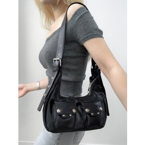 2-pocket button shoulde bag [2colo]