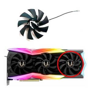 그래픽 카드 냉각 선풍기 ZOTAC GAMING GeFoce RTX 2080 Ti AMP 익스트림 GPU GA92S2U Supe 87mm, 03 1 FAN, 한개옵션1