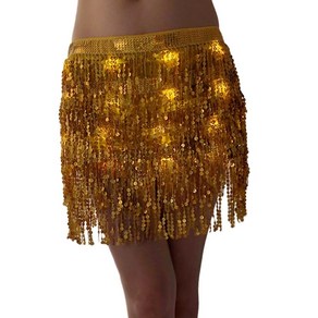 Led Belly Dance Costumes 스팽글 방울 인디언 벨리 댄스 힙 스카프 여성 배꼽 춤 스카프, 금