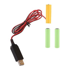 파워 컨버터 USB에서 4.5V AA 배터리 제거기 3pcs 1.5V AA 배터리 LED 조명 라디오 전자 장난감 교체, 1m