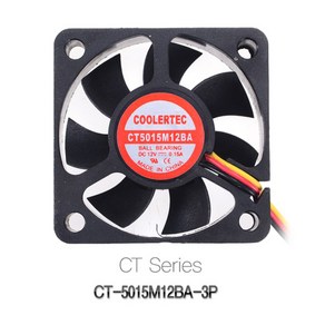 COOLERTEC CT-5015M12BA-3P 팬쿨러/볼/50mm/15T/3핀 케이스쿨러, 선택없음, 1개