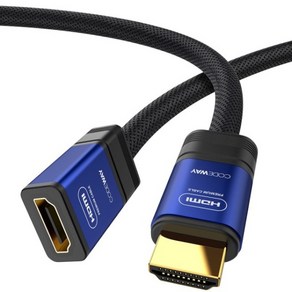 [CODEWAY] HDMI to HDMI 2.0 M/F 연장케이블 블루메탈 CF20HH0M5 [0.5m], 1개