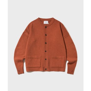 3월 31일 배송 OUTSTANDING LAMBSWOOL FISHERMAN CARDIGAN_BRICK