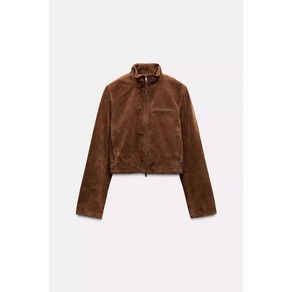 ZARA 자라 하이넥 스웨이드 레더 재킷 4341761